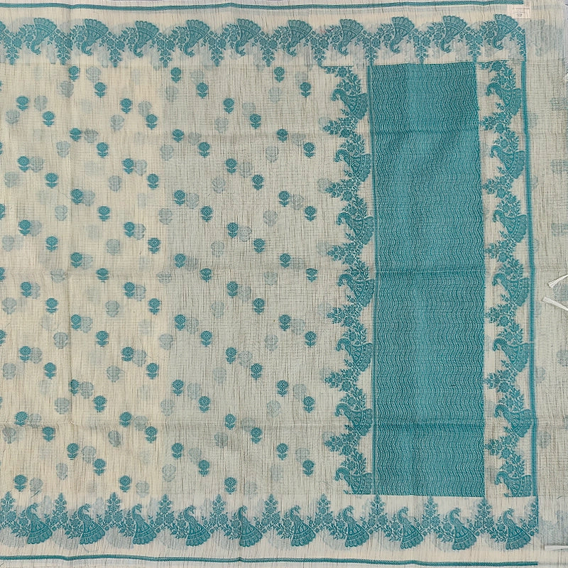 Hayagrivas Half-White Fancy Cotton Saree SSCBF120H5-2