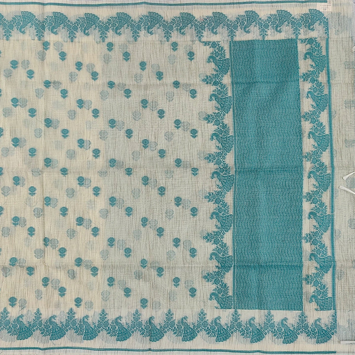 Hayagrivas Half-White Fancy Cotton Saree SSCBF120H5-2