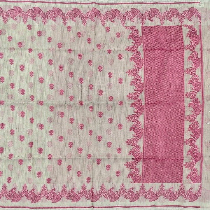 Hayagrivas Half-White Fancy Cotton Saree SSCBF120H5-3