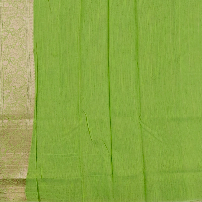 Hayagrivas Lime-Green Fancy Cotton Saree SSCBF121H1-2