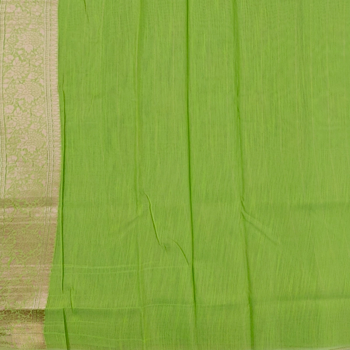 Hayagrivas Lime-Green Fancy Cotton Saree SSCBF121H1-2