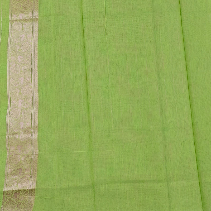 Hayagrivas Parrot-Green Fancy Cotton Saree SSCBF121H2-3