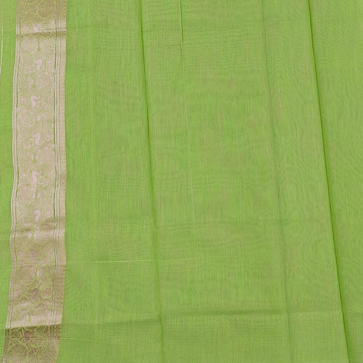 Hayagrivas Parrot-Green Fancy Cotton Saree SSCBF121H2-3