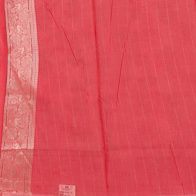 Hayagrivas Coral-Red Fancy Cotton Saree SSCBF121H2-5
