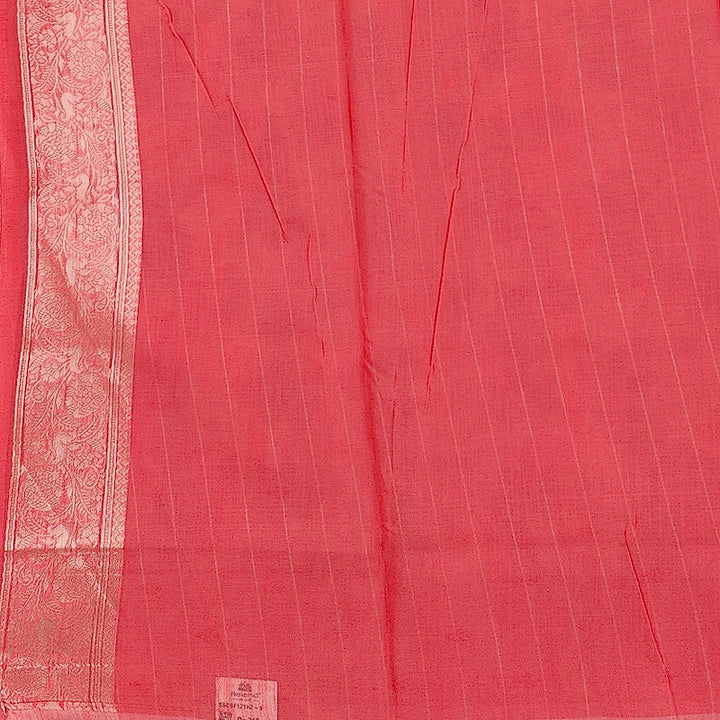Hayagrivas Coral-Red Fancy Cotton Saree SSCBF121H2-5