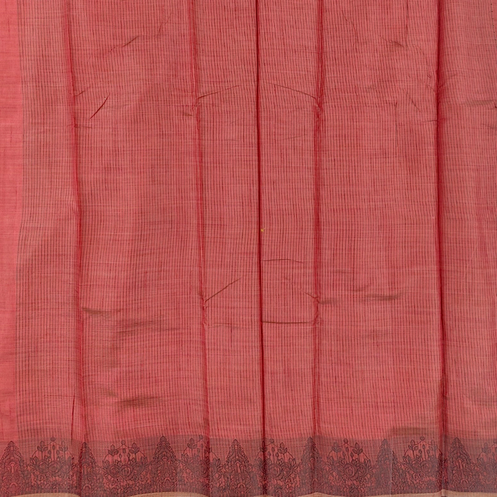 Hayagrivas Rust Red Fancy Cotton Saree SSCBF121H3-6