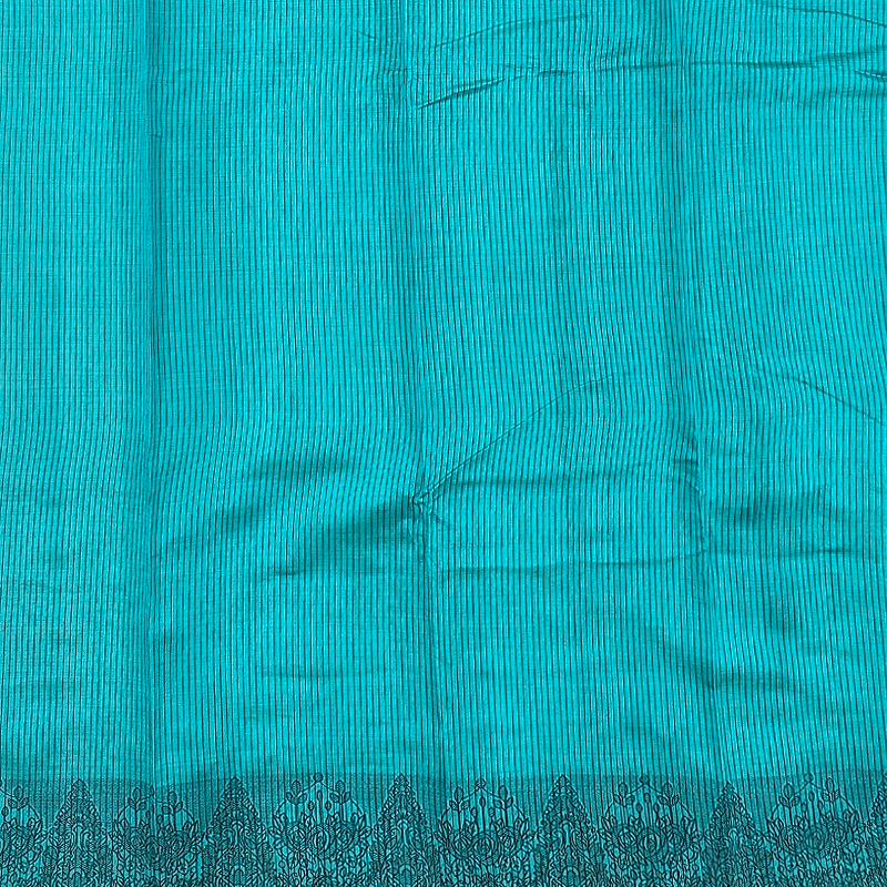Hayagrivas Peacock Teal Fancy Cotton Saree SSCBF121H3-9