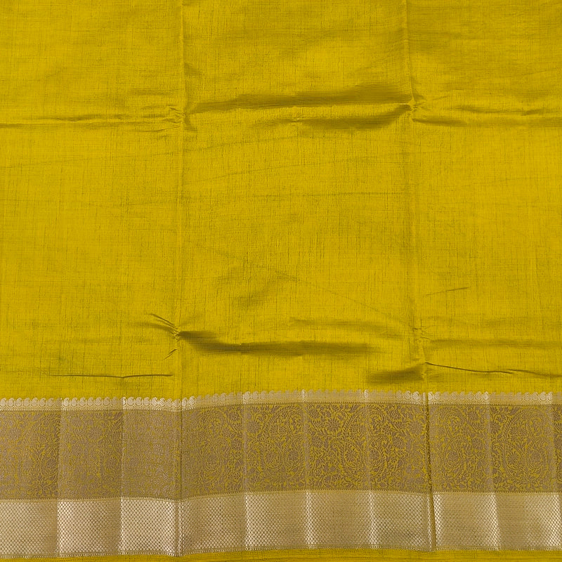 Hayagrivas Lime Yellow Fancy Cotton Saree SSCBF121H5-1