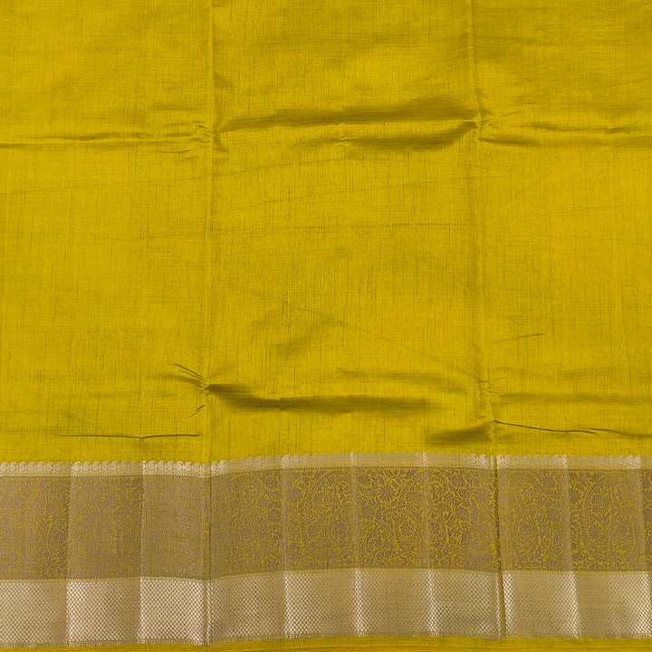 Hayagrivas Lime Yellow Fancy Cotton Saree SSCBF121H5-1