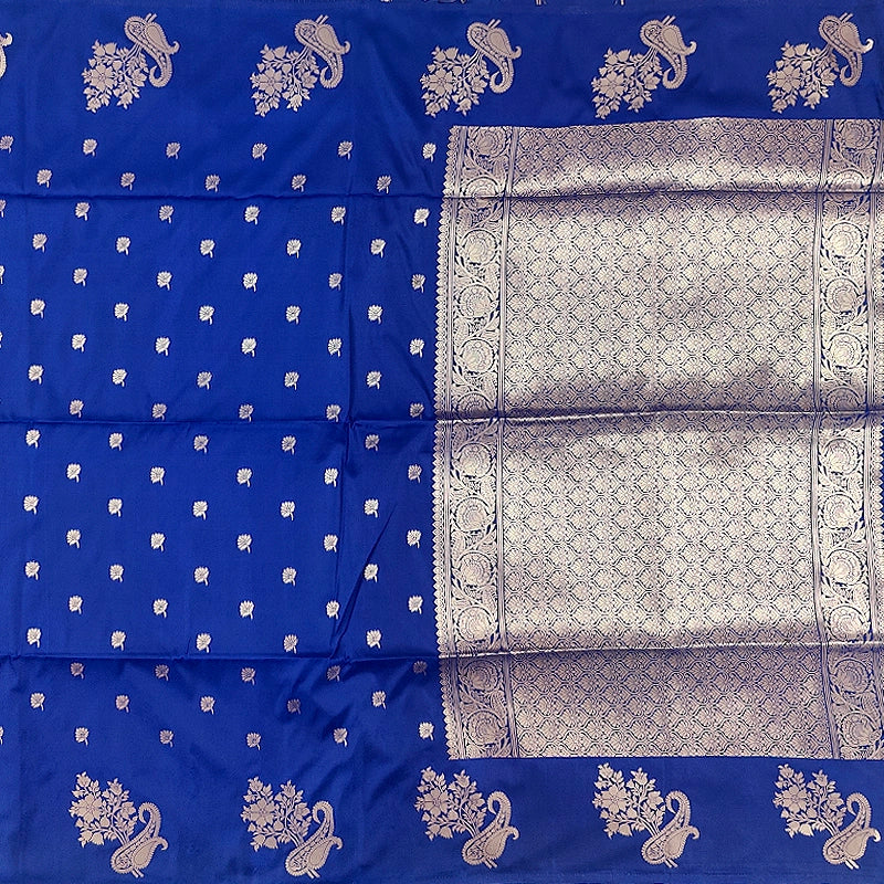 Hayagrivas Deep Blue Fancy Cotton Saree SSCBF121H6-15