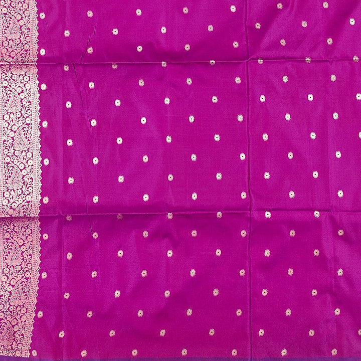 Hayagrivas Magenta-Purple Fancy Cotton Saree SSCBF121H6-4