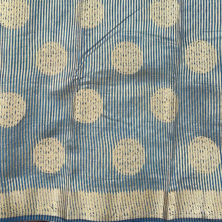 Hayagrivas Peacock Blue Fancy Cotton Saree SSCBF121H7-11