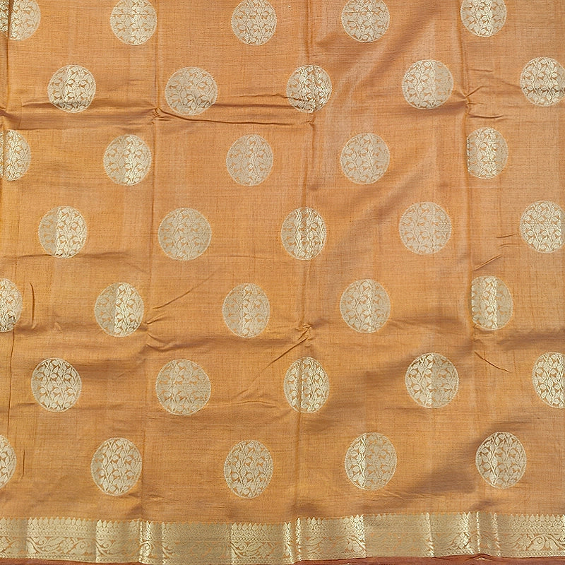 Hayagrivas Mustard-Yellow Fancy Cotton Saree SSCBF121H7-5