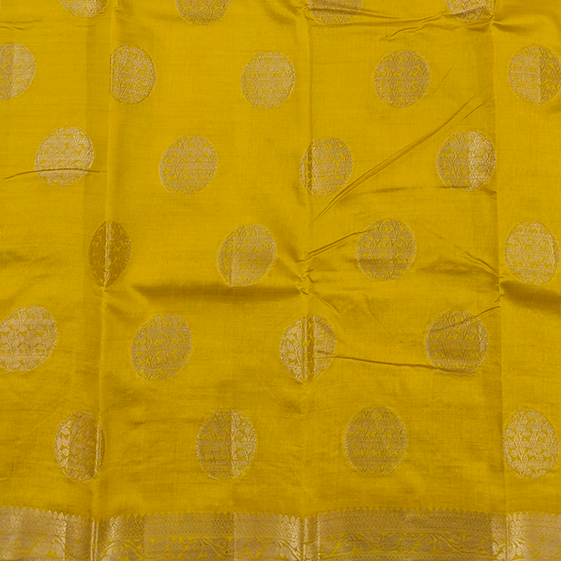 Hayagrivas Yellow Fancy Cotton Saree SSCBF121H7-7