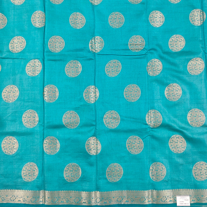 Hayagrivas Teal-Turquoise Fancy Cotton Saree SSCBF121H7-8