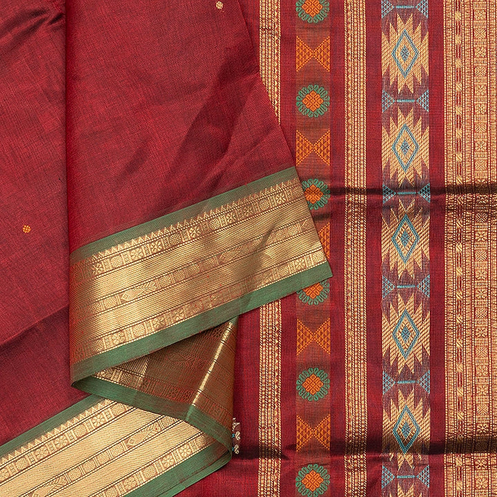 Hayagrivas Maroon Kanchi Silk Cotton Saree SSCBF132H11-1