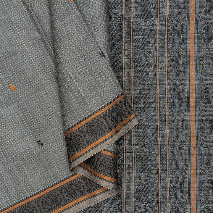 Hayagrivas Grey Handloom Kanchi Cotton Saree SSCBF132H18-1