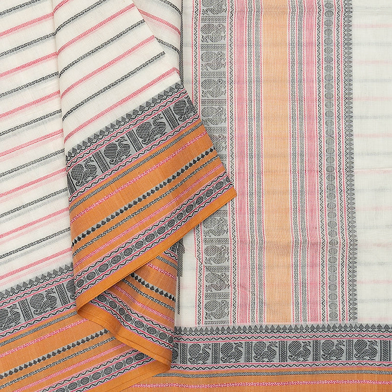 Hayagrivas White Handloom Kanchi Cotton Saree SSCBF132H19-2