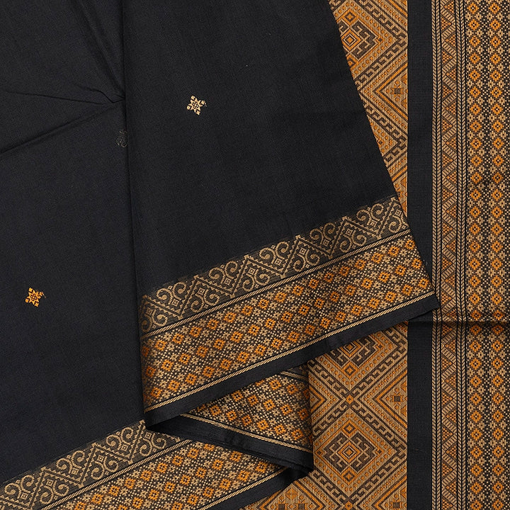 Hayagrivas Black Handloom Kanchi Cotton Saree SSCBF132H2-2
