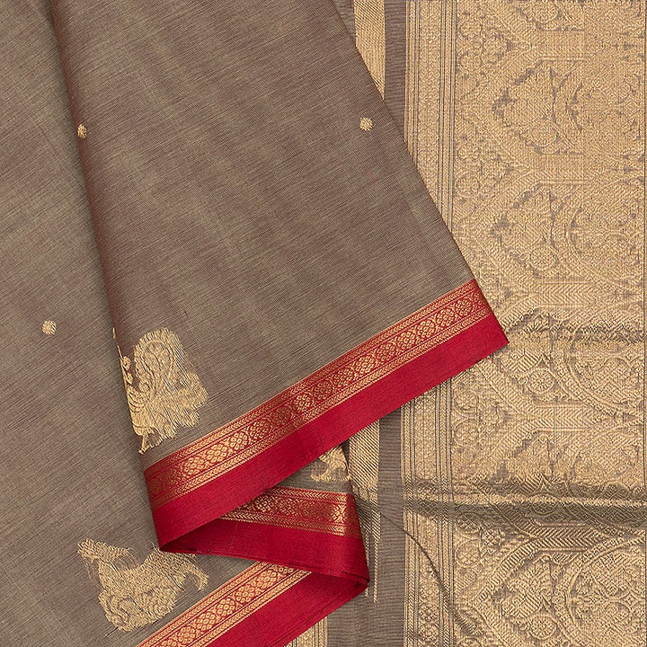 Hayagrivas Elephant Grey Handloom Kanchi Cotton Saree SSCBF132H20-1