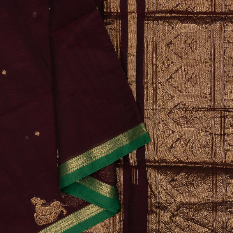 Hayagrivas Burgundy Handloom Kanchi Cotton Saree SSCBF132H20-3