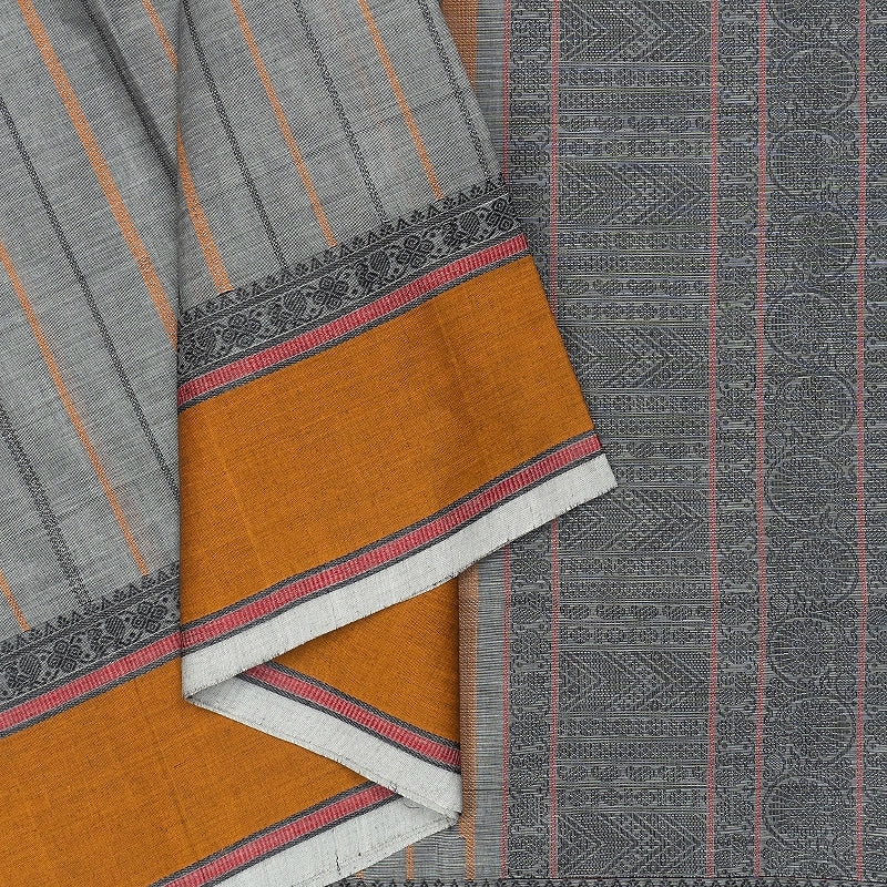 Hayagrivas Grey Handloom Kanchi Cotton Saree SSCBF132H21-3