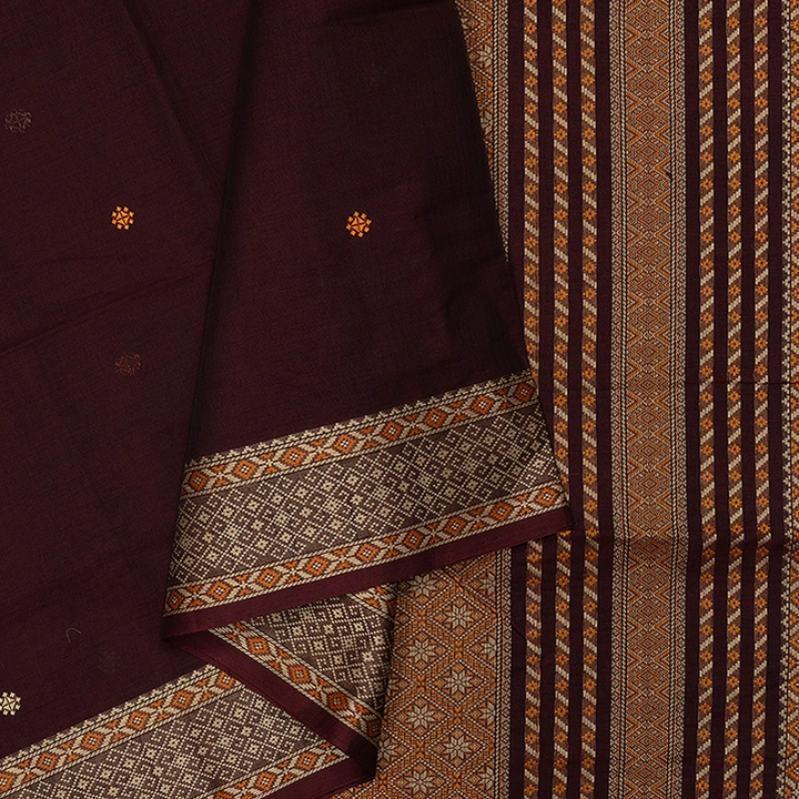 Hayagrivas Burgundy Handloom Kanchi Cotton Saree SSCBF132H23-2