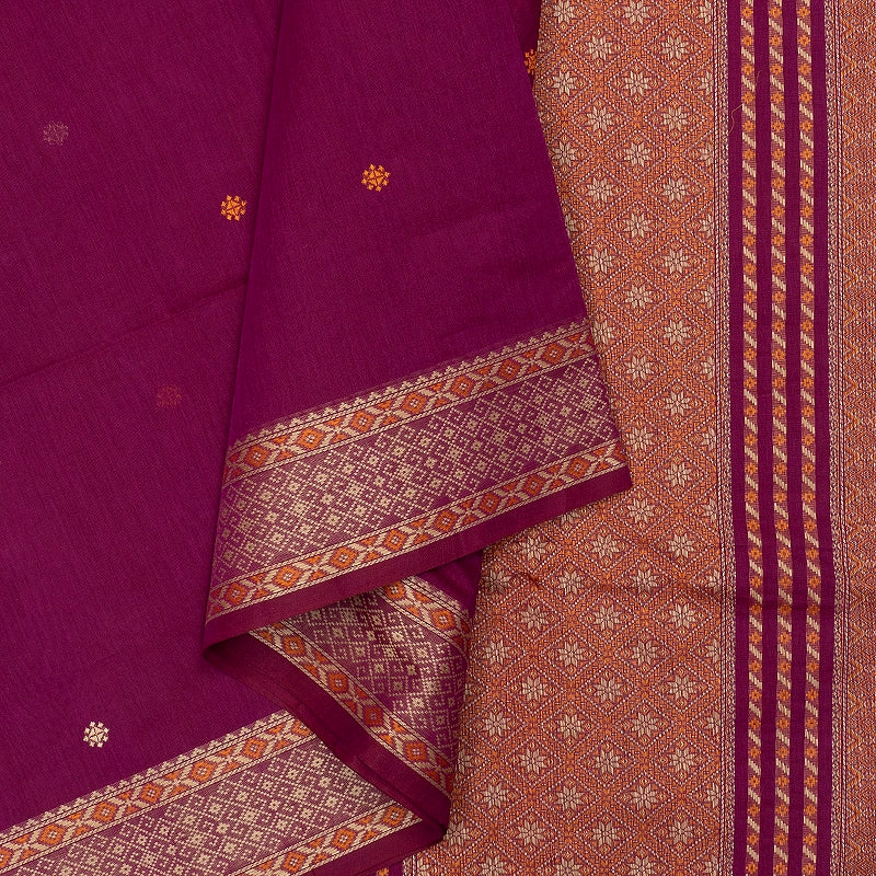 Hayagrivas Magenta Handloom Kanchi Cotton Saree SSCBF132H23-3