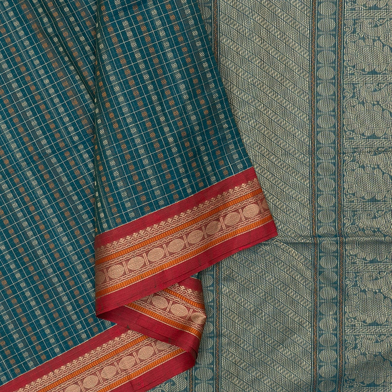 Hayagrivas Ramar Blue Handloom Kanchi Cotton Saree SSCBF132H25-1