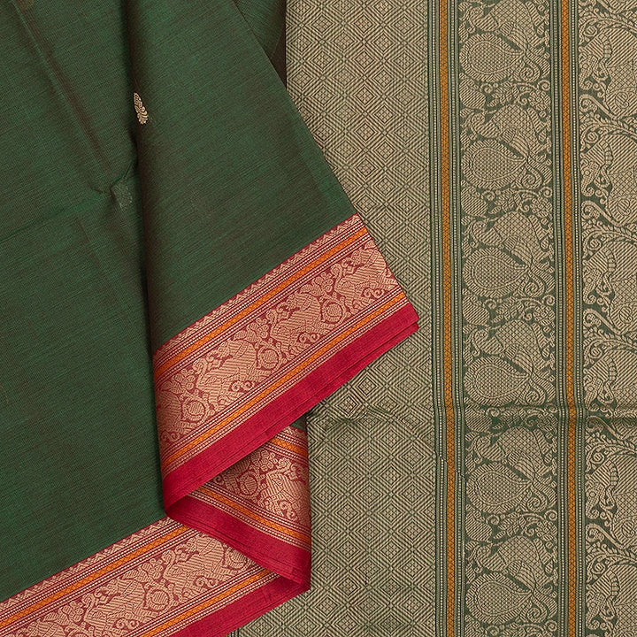 Hayagrivas Manthalir Green Handloom Kanchi Cotton Saree SSCBF132H29-4