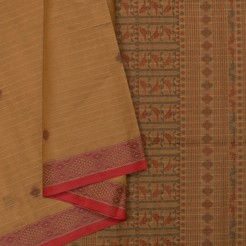 Hayagrivas Khaki Brown Handloom Kanchi Cotton Saree SSCBF132H6-4