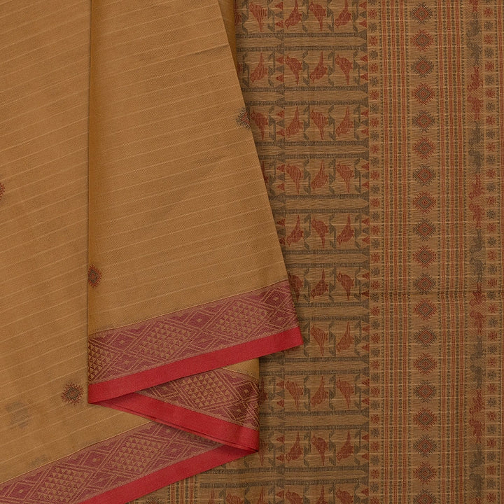 Hayagrivas Khaki Brown Handloom Kanchi Cotton Saree SSCBF132H6-4