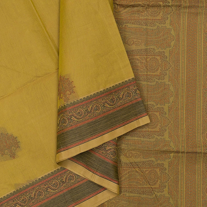 Hayagrivas Lime Green Handloom Kanchi Cotton Saree SSCBF132H7-1