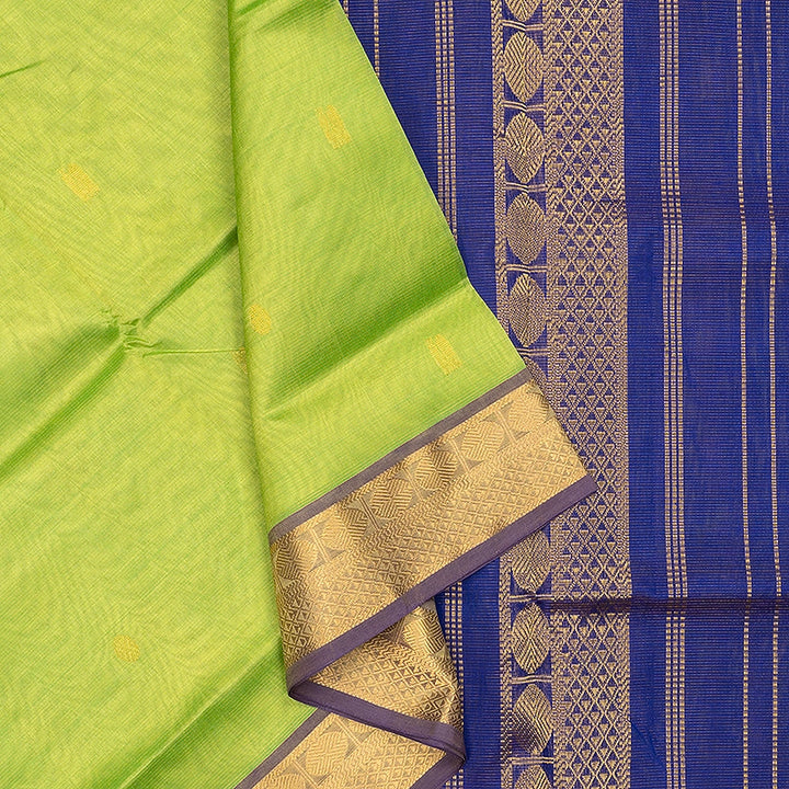 Hayagrivas Green Pure Silk Cotton Saree SSCBF137H8-1