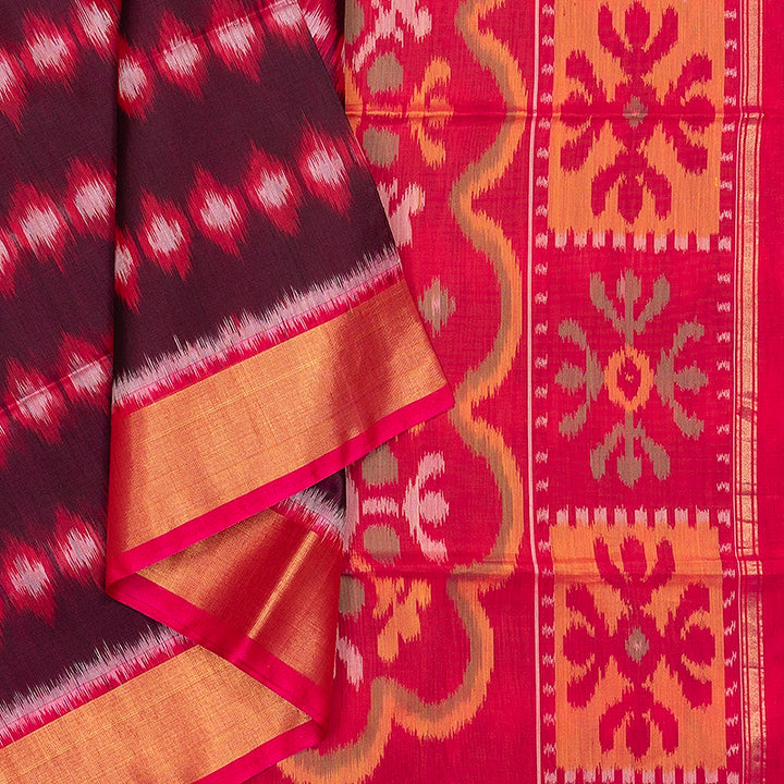 Hayagrivas Purple Ikkat Kora Silk Cotton Saree SSCBF155H1-50