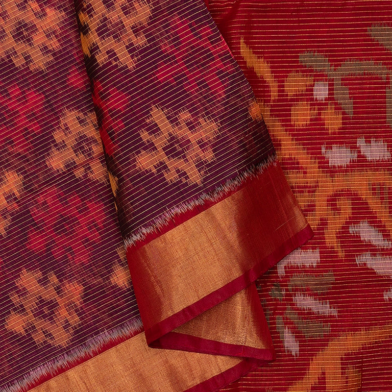 Hayagrivas Purple Handloom Ikkat Soft Silk Saree SSCBF155H3-18