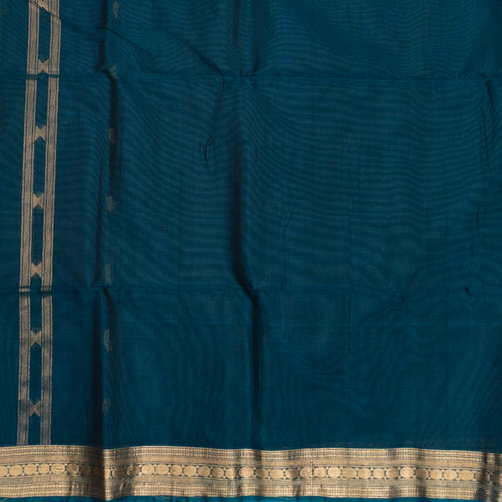 Hayagrivas Midnight Blue Kora Silk Cotton Saree SSCBF156H5-11