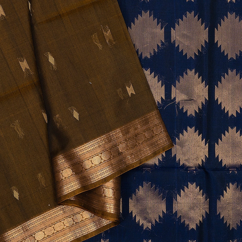 Hayagrivas Honey Shade Kora Silk Cotton Saree SSCBF156H5-5