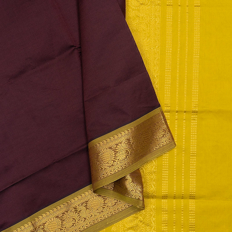 Hayagrivas Dark Brown Semi Silk Cotton Saree SSCBF164I1-134