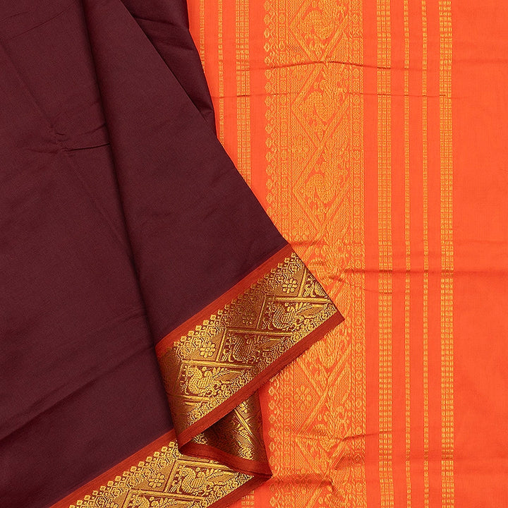 Hayagrivas Deep Brown Semi Silk Cotton Saree SSCBF164I1-32