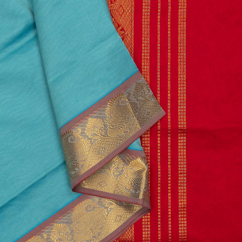 Hayagrivas Ice Blue Semi Silk Cotton Saree SSCBF164I1-62