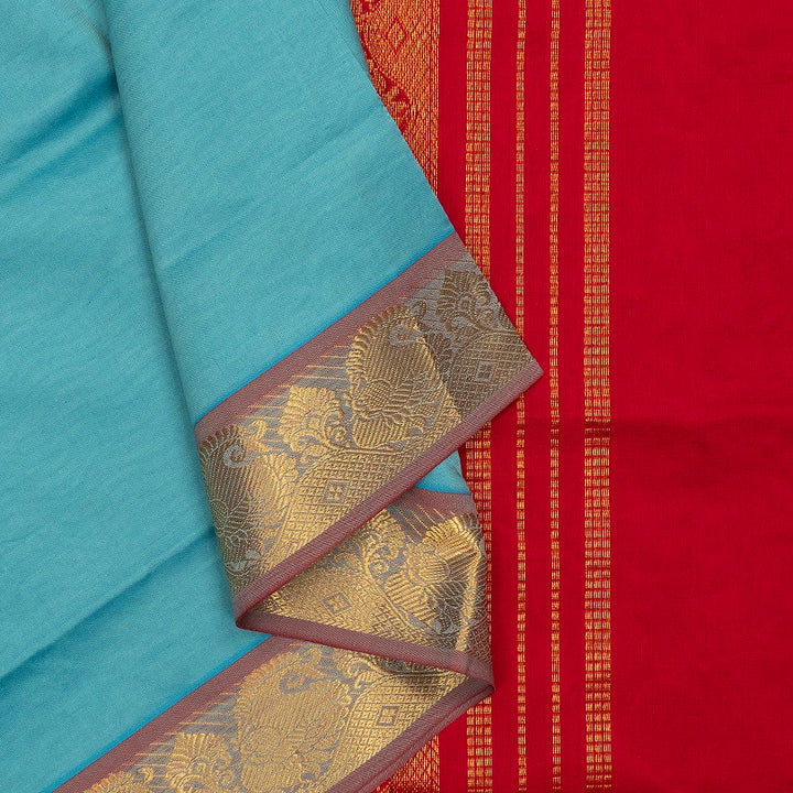 Hayagrivas Ice Blue Semi Silk Cotton Saree SSCBF164I1-62