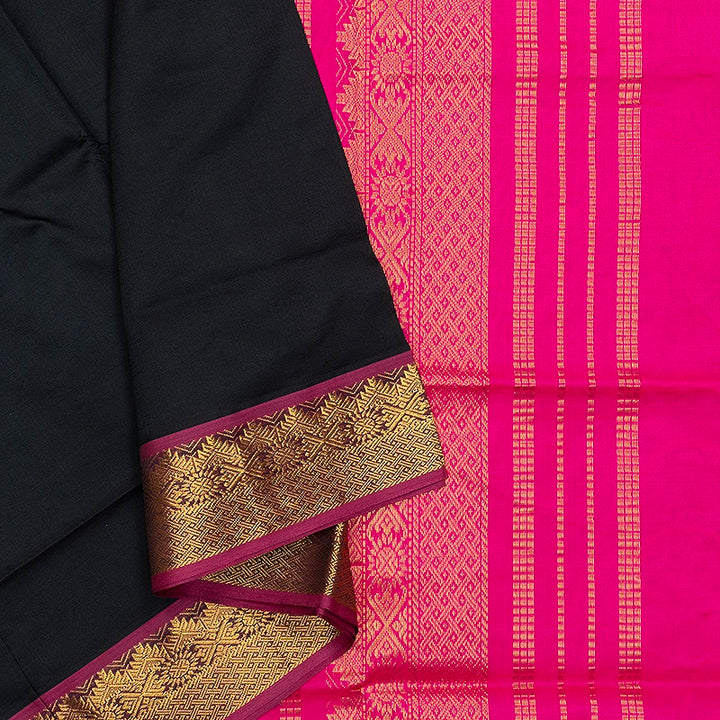 Hayagrivas Black Semi Silk Cotton Saree SSCBF164I1-81