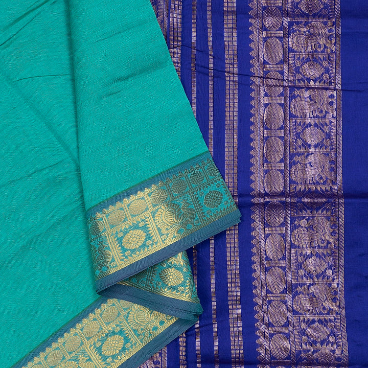 Hayagrivas Sea Green Semi Silk Cotton Saree SSCBF164I1-26