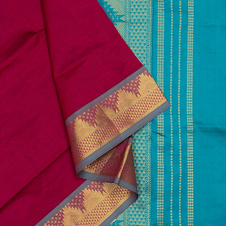 Hayagrivas Magenta Semi Silk Cotton Saree SSCBF164I1-46