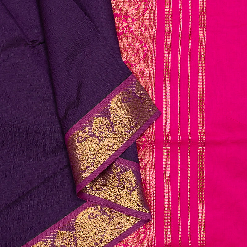 Hayagrivas Deep Violet Semi Silk Cotton Saree SSCBF164I1-60