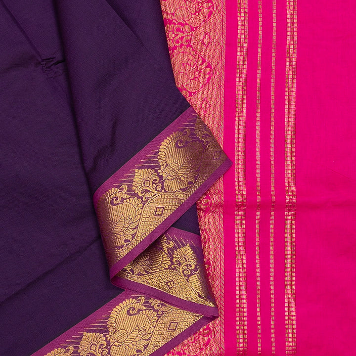 Hayagrivas Deep Violet Semi Silk Cotton Saree SSCBF164I1-60