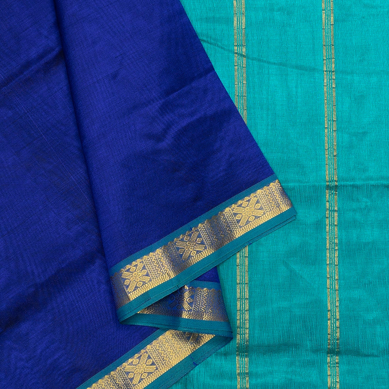 Hayagrivas Royal Blue Pure Silk Cotton Saree SSCBF175I6-1