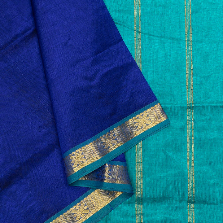Hayagrivas Royal Blue Pure Silk Cotton Saree SSCBF175I6-1