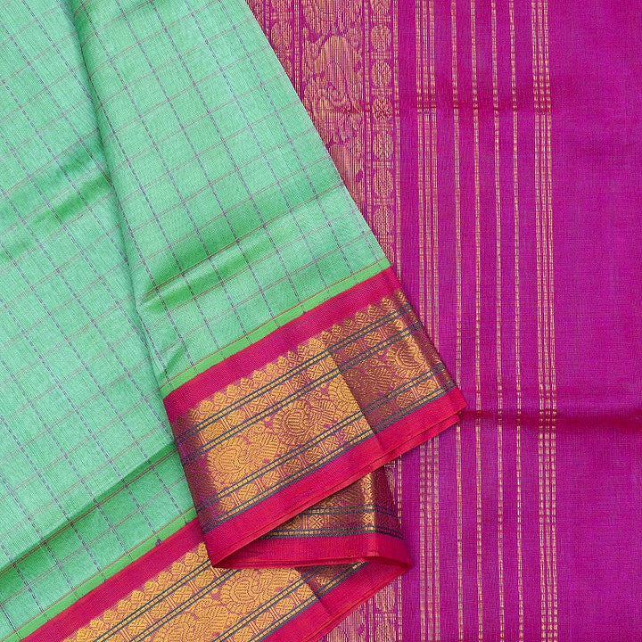 Hayagrivas Mint Green Pure Silk Cotton Saree SSCBF175I9-2